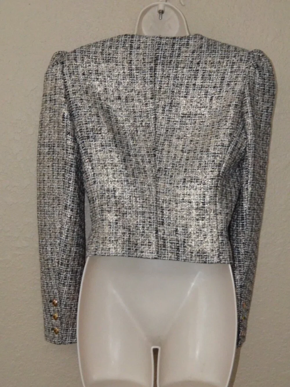 NWT $478 Sz S Generation Love Charlotte Gold Black Tweed Jacket Blazer - Picture 8 of 9